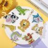 Diamond Art Animal Set of 15 Keychain DIY Kit Rhinestone Glitter Beads Charm Diamond Painting Pendant