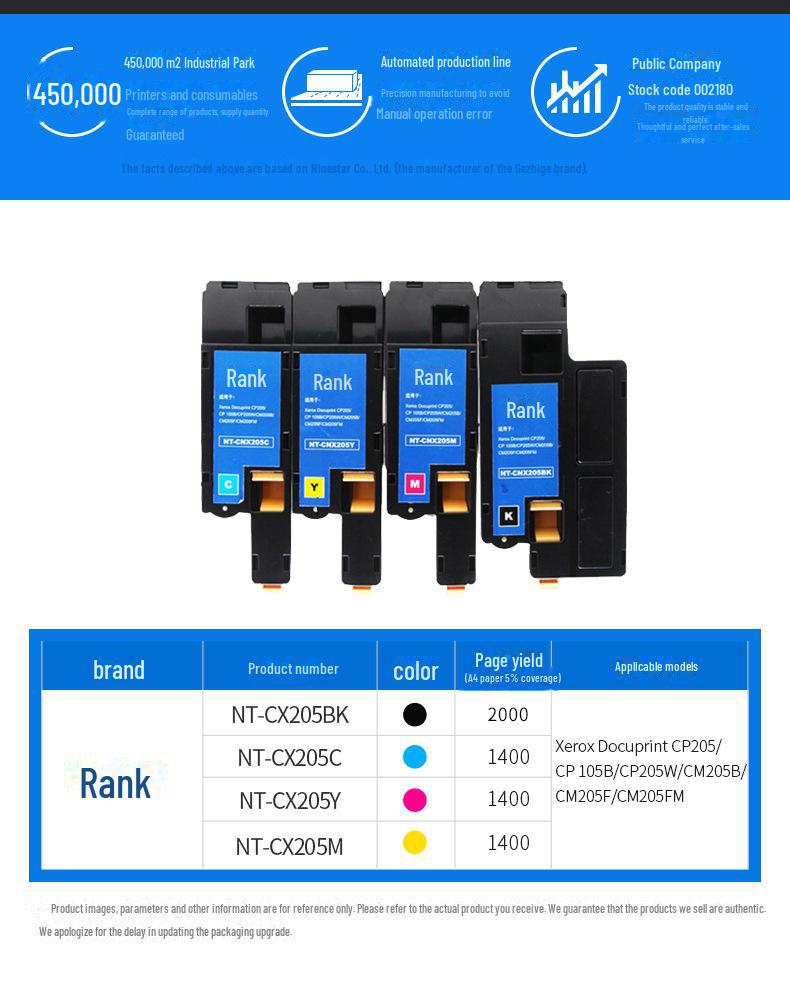 Gezhige Toner Cartridge for Fuji Xerox Models CP105B, CM215F, CM205B, CM215B