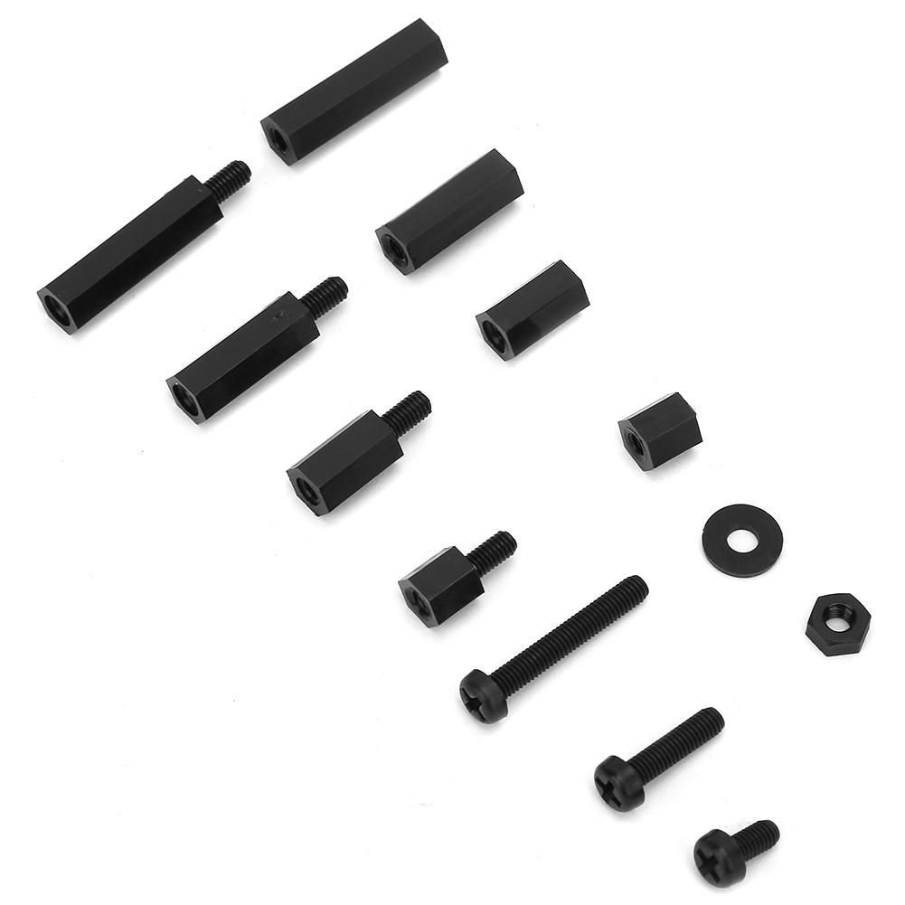 320pcsbox Black Nylon Two Way Hex Column Standoff Spacers Screw M3 Nut & Screw Set
