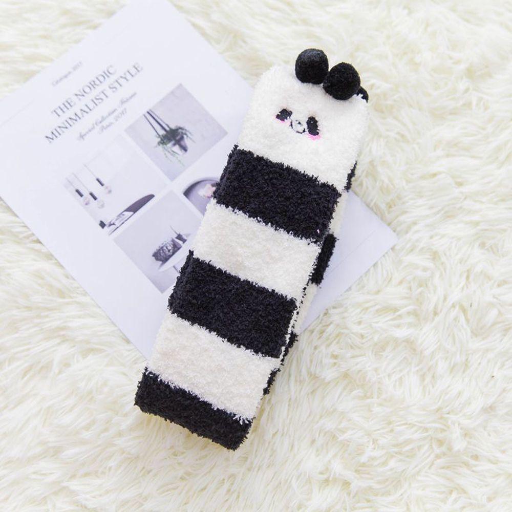 Bear Autumn Winter Women's Fashion Stockings Floor Socks Coral Fleece Socks Sleep Sock