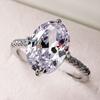 New Luxury Oval Cubic Zircon Wedding Engagement Rings for Women Simple High Quality Silver Color / Gold Color Classic Jewelry