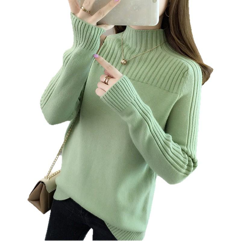 Premium 10-Color Women's Half-High Neck Korean Style Loose Sweater for 2025 Autumn/Winter