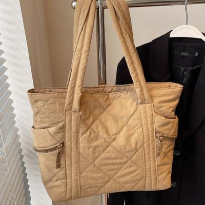 New Large-capacity Diamond Women's Bag, Fashionable and Simple Tote Bag, Commuting To Work, Shoulder Bag, Handbag.