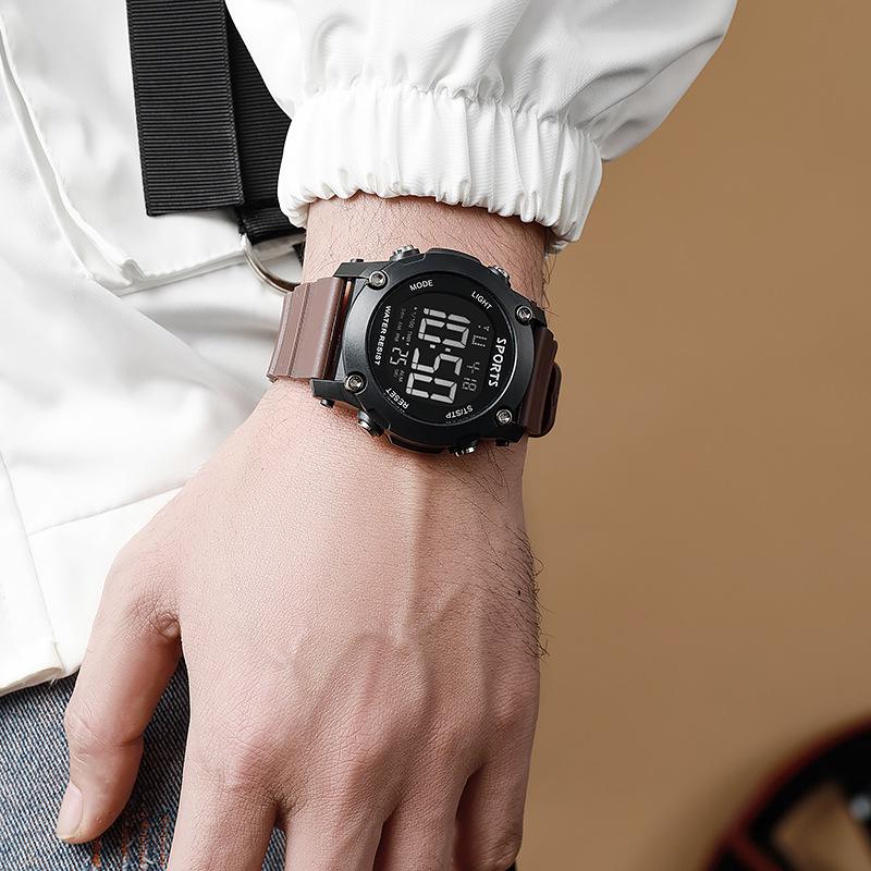 LED Digital Sports Watch: Multifunctional Alarm, Timer, Waterproof for Students & Men