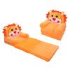Foldable Kids Sofa Soft Breathable Flip Open Cartoon Animal Toddler Couch Bed for Living Room Bedroom Orange 3 Layers