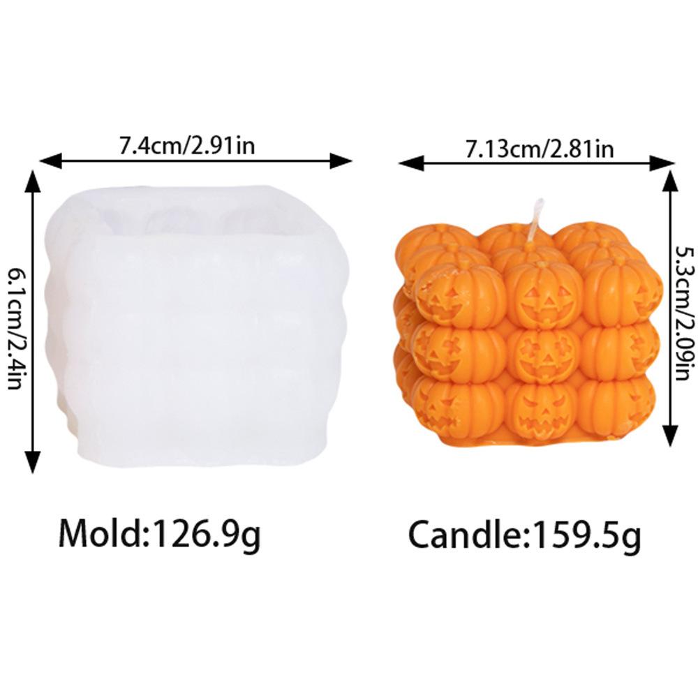Halloween Gestapelte Kürbis Kerzenform DIY Handgemacht Böser Kürbis Totenkopf Pflanze Harz Gipsform Handwerk Party Dekoration