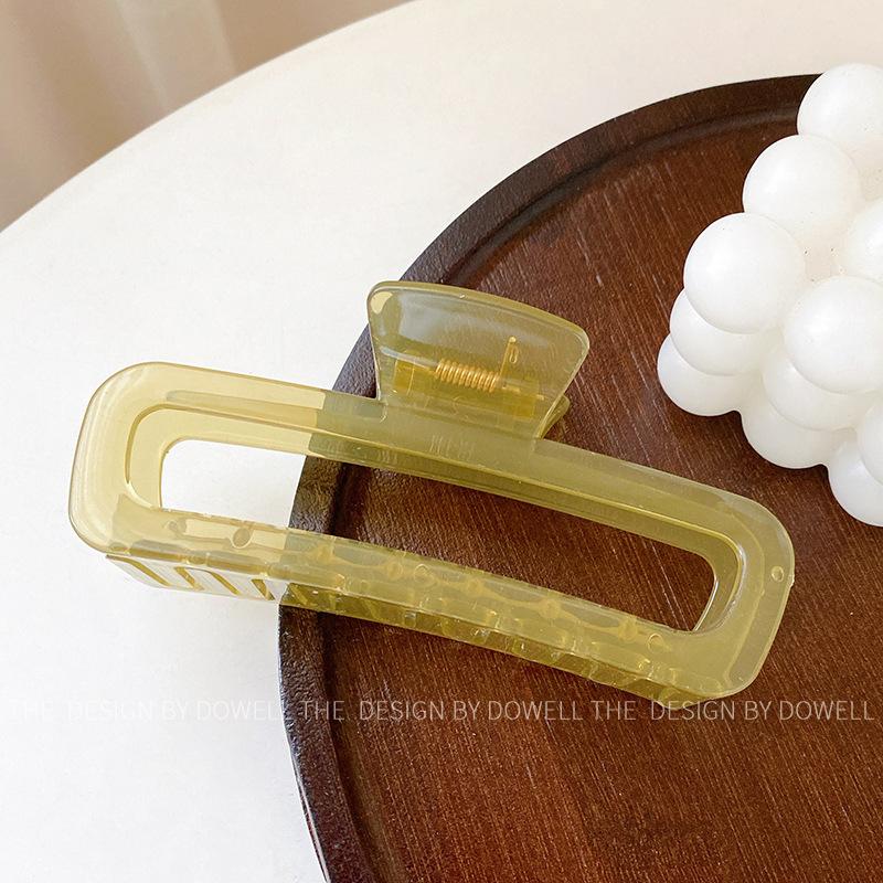 

Современная большая заколка для волос конфетного цвета для женщин, отличающаяся элегантными геометрическими стилями Clear Green