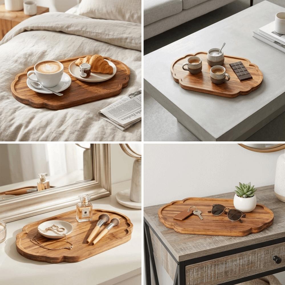 Oval Tea Tray Minimalist Style Japanese Style  Tray Easy To Clean Serving Plate  Tea Set Matching S