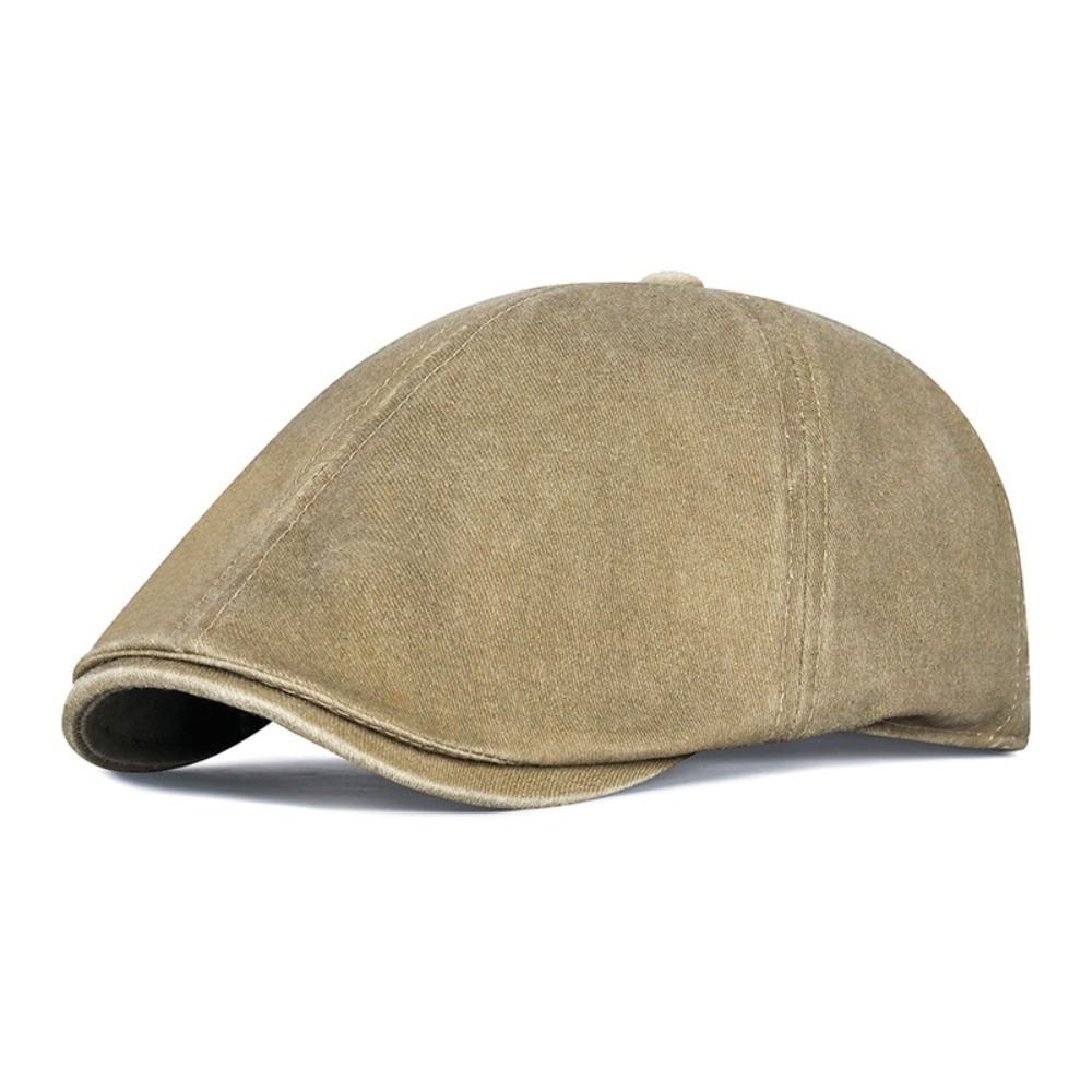 Side Letter Sticker Duckbill Hats Solid Color British Painters Hat Retro Newsboy Cap  for Men Women
