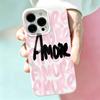 High Quality Amore Doodle Letters Silicone Case For Iphone 11 14 Plus 12 17 15 13 16 Pro Max Shock Absorption Cover