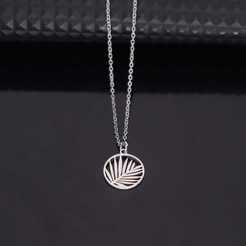 2026 Fashion Wheat Ear Stainless Steel Pendant Necklace for Women - Simple Clavicle Chain
