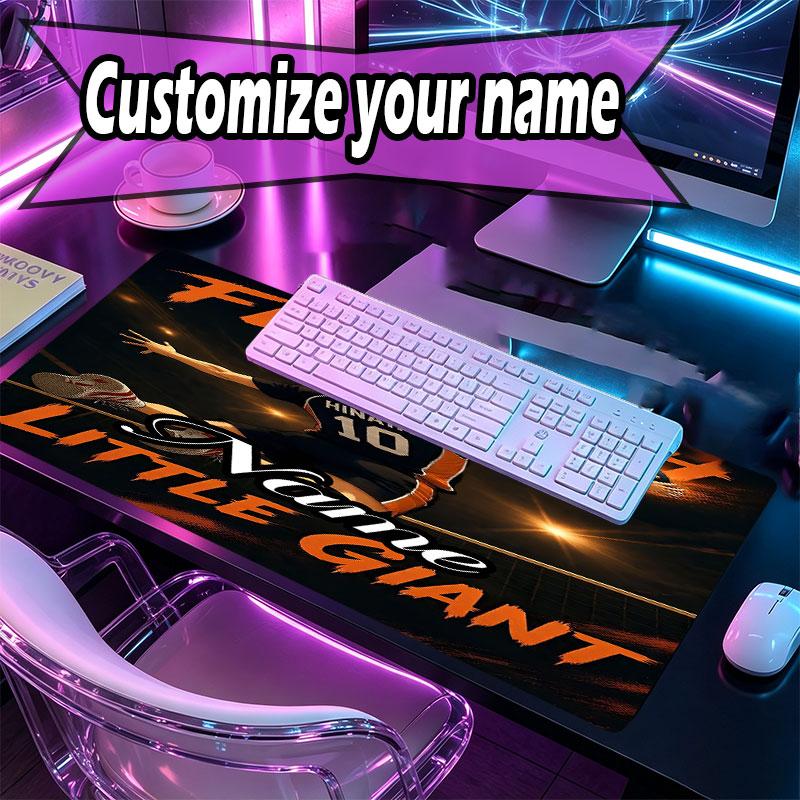 Mousepad Personalizado com Nome e Padrão Haikyu, Tapete de Mesa para Laptop PC, Tapete Decorativo de Mesa para Teclado de Casa Presente