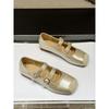 Korean Version of Flat-bottomed Versatile Word with Ballet Single Shoes Women's 2025 New Summer Retro Square Head Mary Jane Small Leather Shoes
