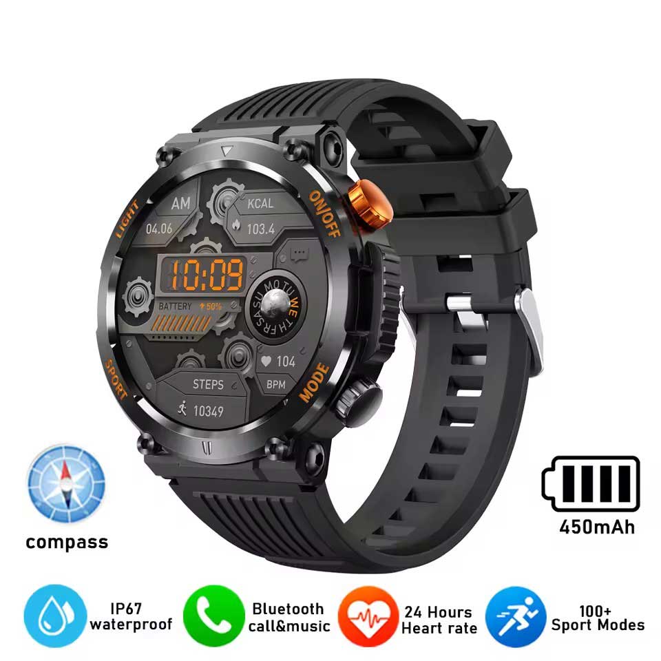 LUCKY START New Smart Watch Heart Rate Monitoring Bluetooth Call Voice Assistant GPS Sports Trajectory Waterproof Fitness SmartWatch