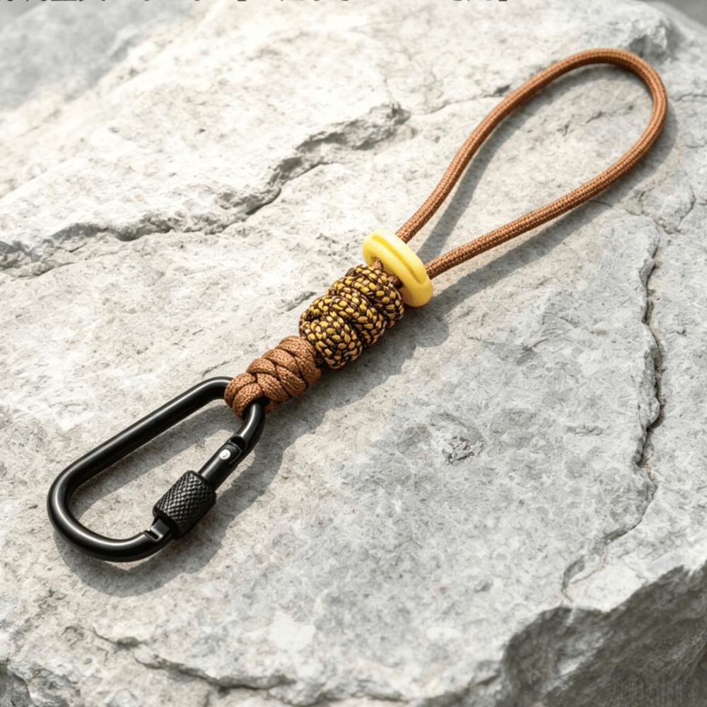 Braided Rope Water Bottle Lanyard Zinc Zinc Alloy Carabiner Hook Essential Key Chain Lanyard Mountaineering
