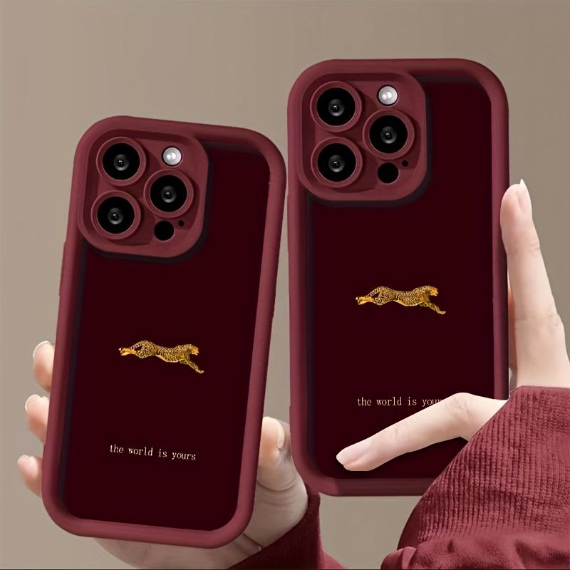 Deep red background pattern phone case suitable for iPhone 17 16 15 14 13 12 11 Pro/Max/Plus anti drop and shockproof back cover