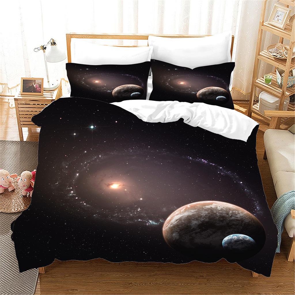 Cosmic Interstellar Wind Bed Three-Piece Set Four-Piece Digital Printing Quilt Cover Pillowcase