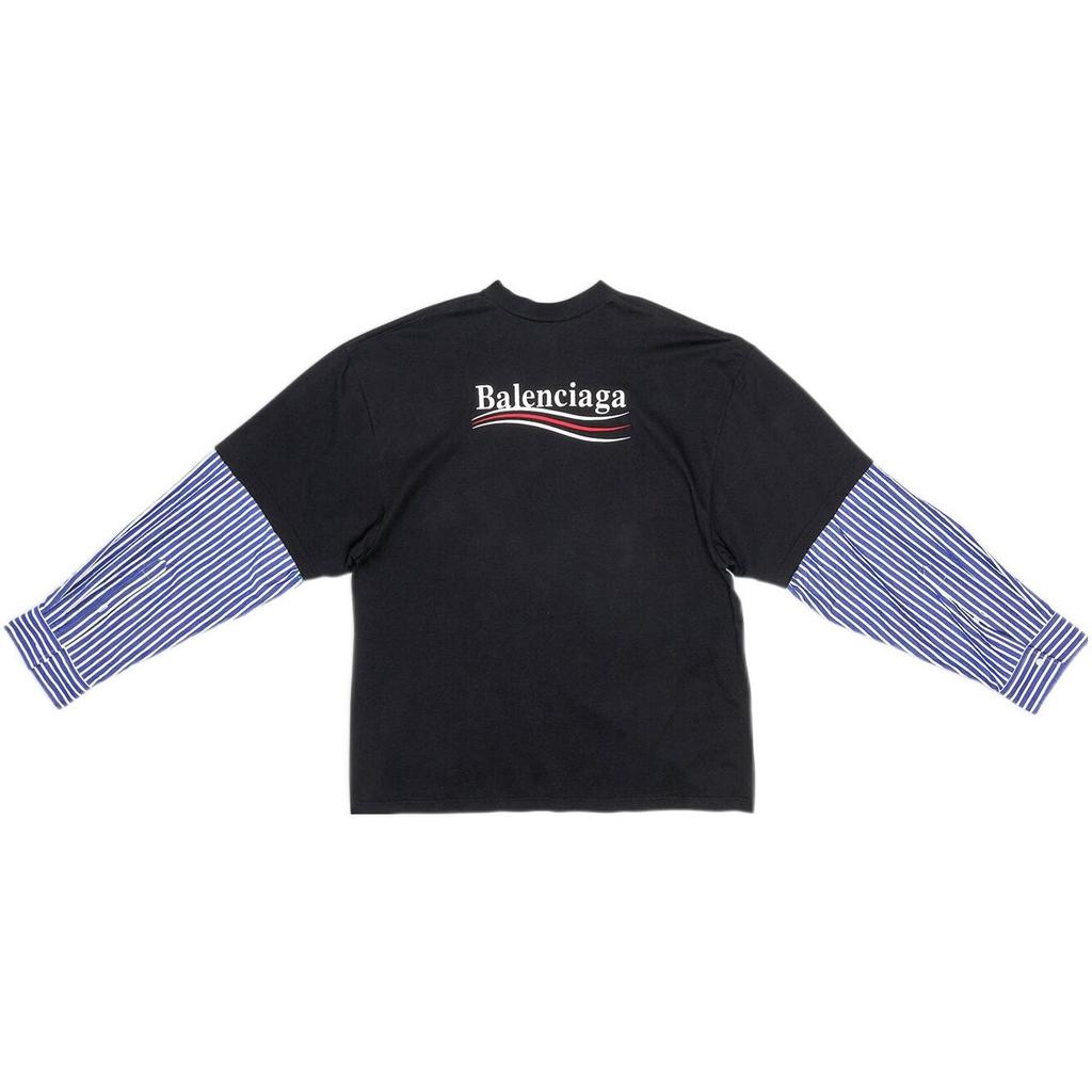 Balenciaga Political Campaign Layered T-Shirt 'Black' Men's 698631TKVJ11070