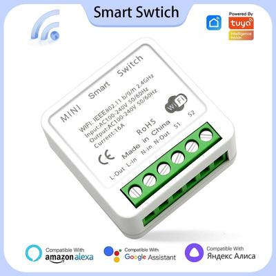 16A 2-Wege Tuya Smart Switch Mini Wifi Lichtschalter Unterstützung Smart Life Alexa Alice Google Home Timing Remote sprach Gruppensteuerung LXY