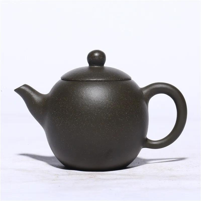 

100ml Yixing Purple Clay Teapot Small Capacity Handmade Dragon Egg Raw Mineral Bean Green Mud with Filter Tea Pot