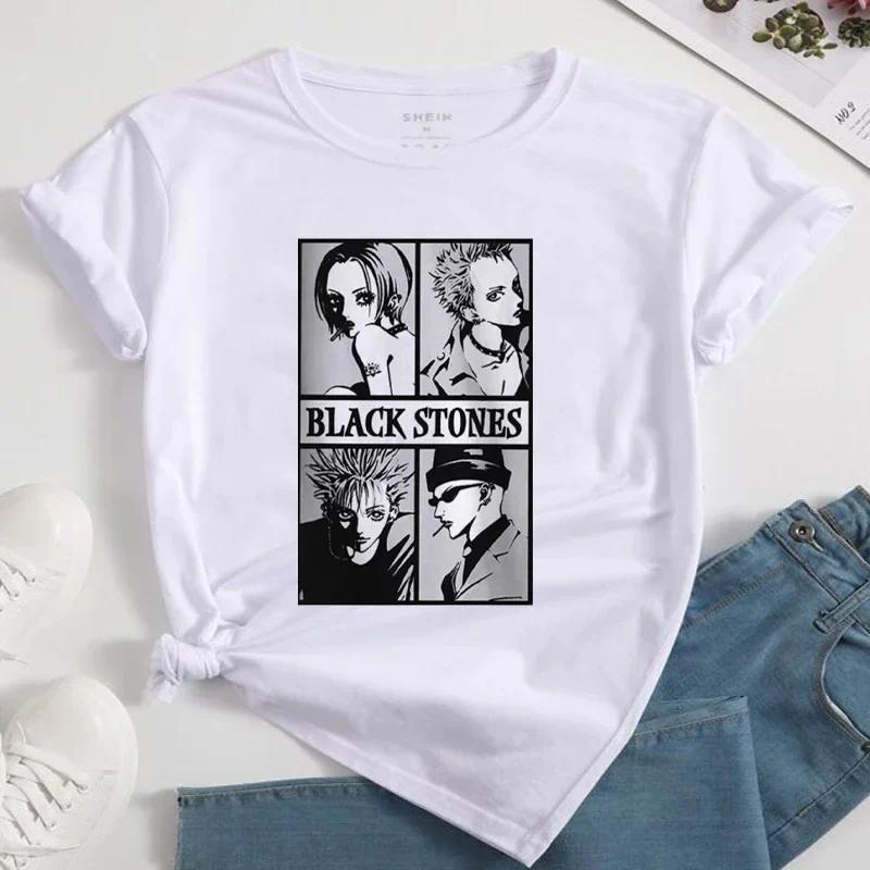 Nana Japanese Anime Summer Short Top T-shirt Women's Heart Pattern Anime T-shirt White Short Sleeve Casual Harajuku T-shirt Top