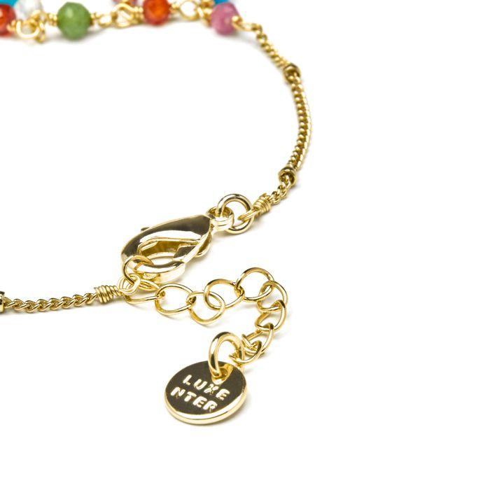 Bracelet - Luxenter - Wyrm - Cristal Multicolore - Or Jaune 18K - 16cm + 3cm D'extension