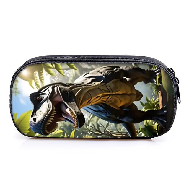 Hot Sales Dinosaur Print 3D Cartoon Layered Pencil Case & Pen Bag Best Gift for Boys/Girls School Supplies