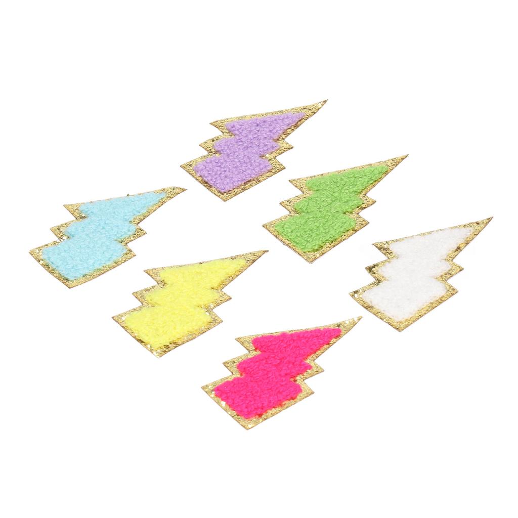6 Pcs Lightning Iron On Patches Delicate Lightning Shape Decorative Embroidered Patches for Clothes