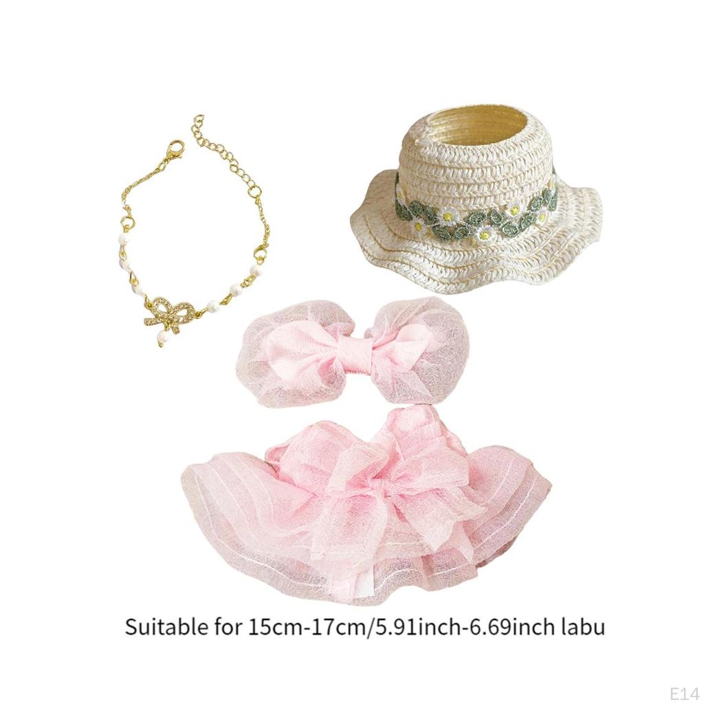 Girl Doll Clothes Bow Headdress Decor Tulle Dress Set for Dolls Age 57 810 Style A
