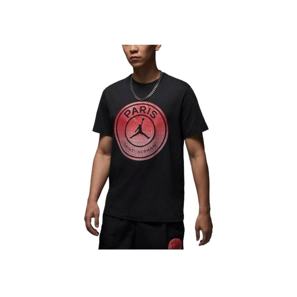 Jordan Paris Saint Germain Bequemes, modisches T-Shirt mit Rundhalsausschnitt und kurzen Ärmeln, Herren-T-Shirt, Schwarz, FV7729045
