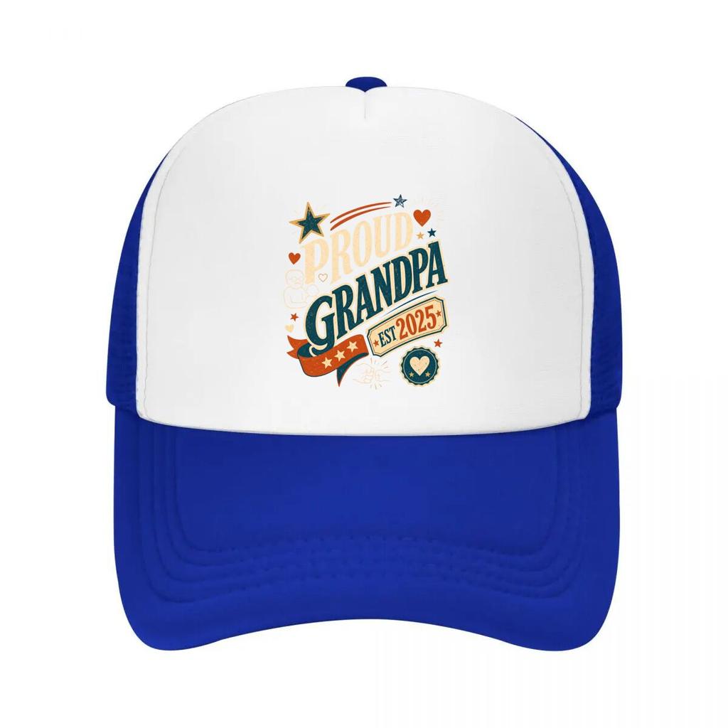 Proud Grandpa Established Celeb Mesh Baseball Cap Casual Hat Outdoor For Womens Unisex FeUnisex