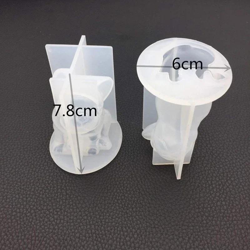 1 Pcs Crystal Epoxy Mould 3D French Bulldog Silicone Chocolate Shaped Dessert Decoration Baking Accessories