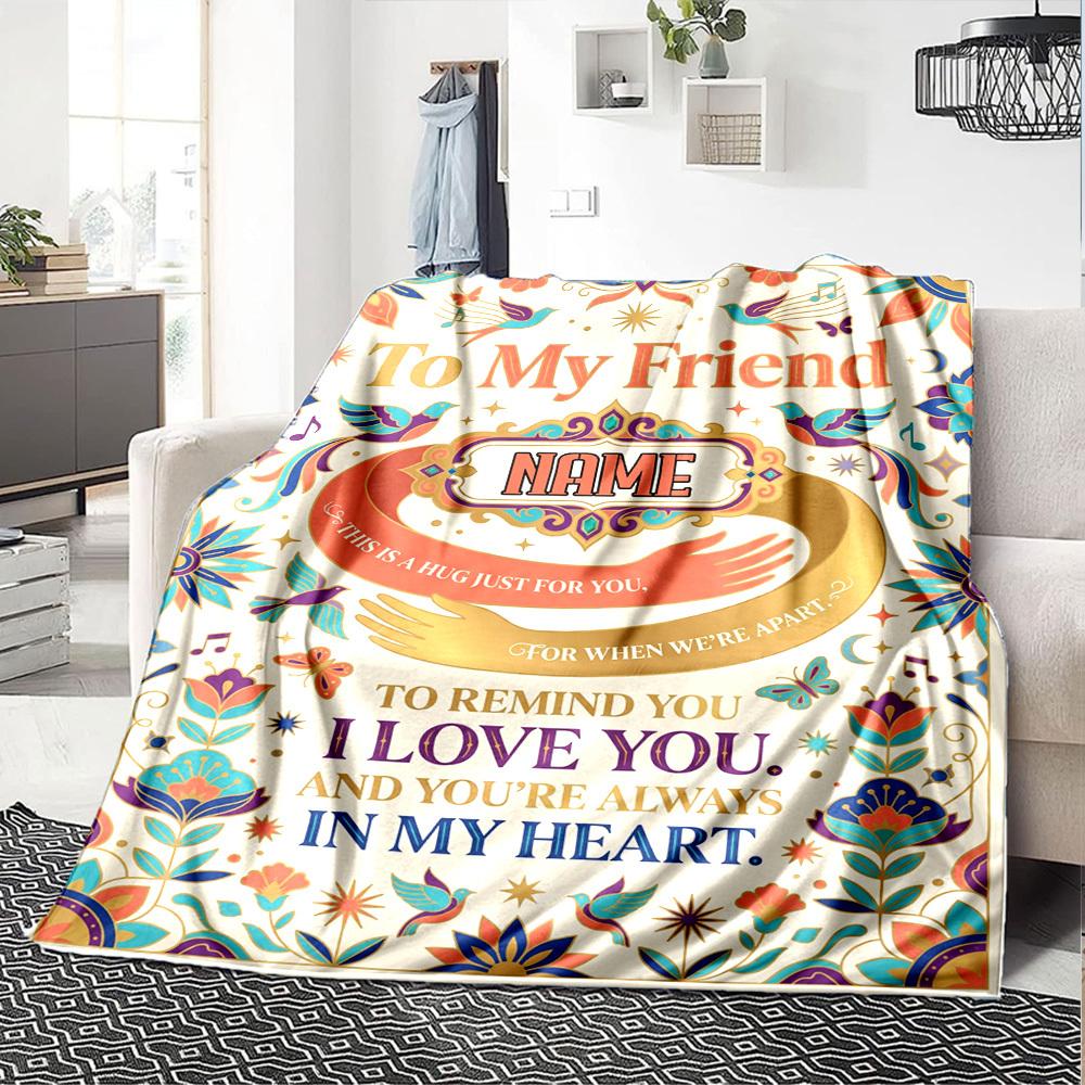Friendship Endures Distance Blanket Personalized Name Soft Warm And Versatile For Sofa Bed Office And Travel Machine Washable Comfortable In All