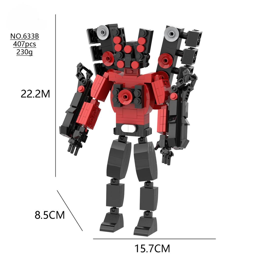 Skibidi Toilet MOC Abstract Building Block Set Monitor TV Upgrade Titan Soundman Scale Model Compatible With Block Bricks Toys Playsets