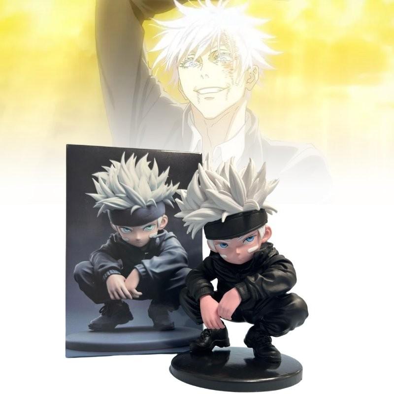 Adorable Sitting Gojo Satoru Pvc Figure 16cm Quality Anime Jujutsu Kaisen Decor