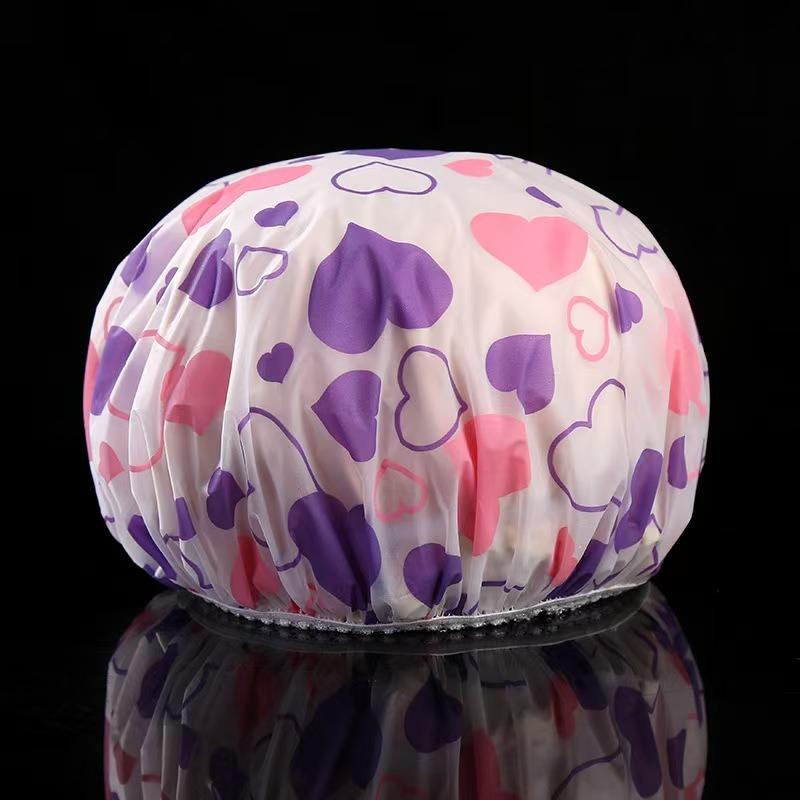 4pcs Waterproof Shower Cap WOMEN'S Household Bathing Anti-oil Smoke Hair Care Shower Cap Dry Hair Cap