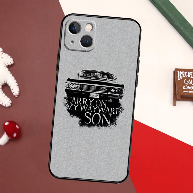 Supernatural CARRY ON MY WAYWARD SONS Case For iPhone 16 Pro Max 14 13 12 11 15 17 Pro Max mini 15 16 Plus 16e 17 Air Back Cover