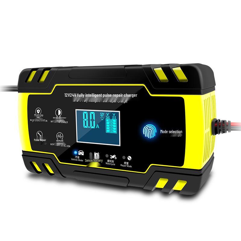 12/24V 8A Pulse Repair Charger with LCD for Motorcycle/Car Batteries