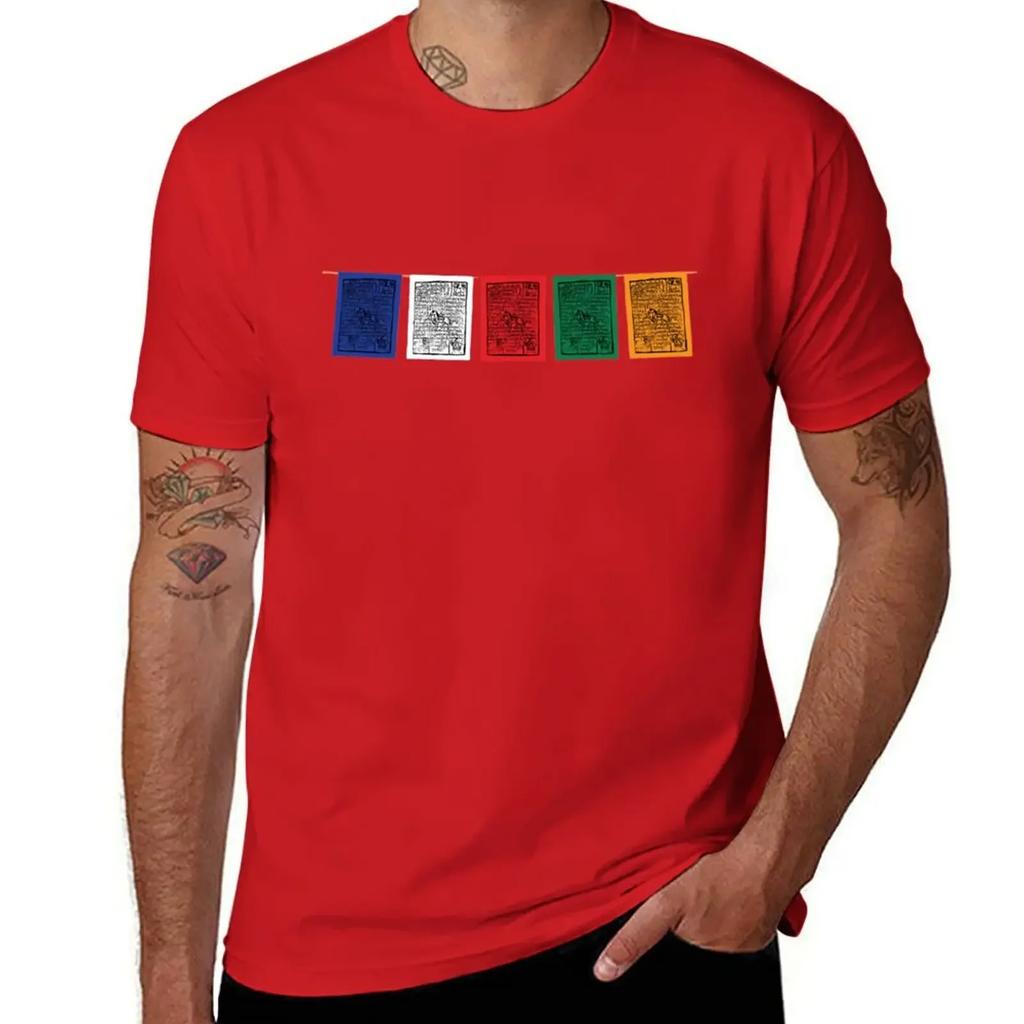 PRAYER FLAGS T-Shirt plus sizes anime stuff man t shirt mens plain t shirts