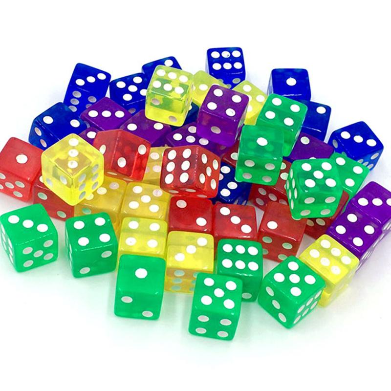 12Pcs 16Mm Transparent Dice For Board Games For Adullts Kids Acrylic Cubes Party Leisure Toys Juegos De Mesa Divertidos