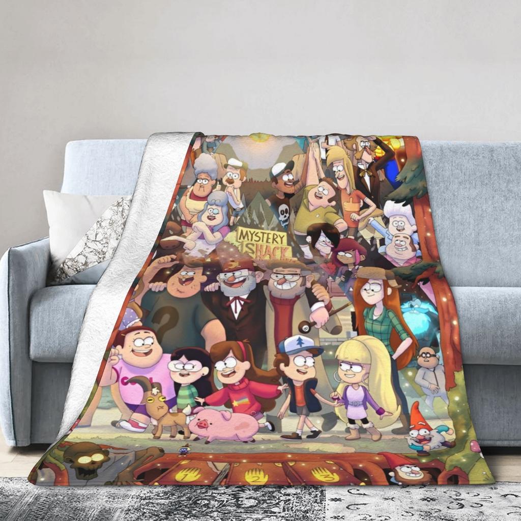 Gravitys Falls Blankets Bill Cipher Adventure Fleece Throw Blankets Summer Air Conditioning Decoration Lightweight Bedsprea ,