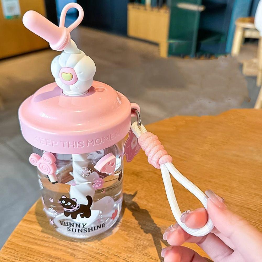 Staubkappe Wasserflasche Hohe Kapazität Strohflasche Anti-Tropf Teekessel Kinder