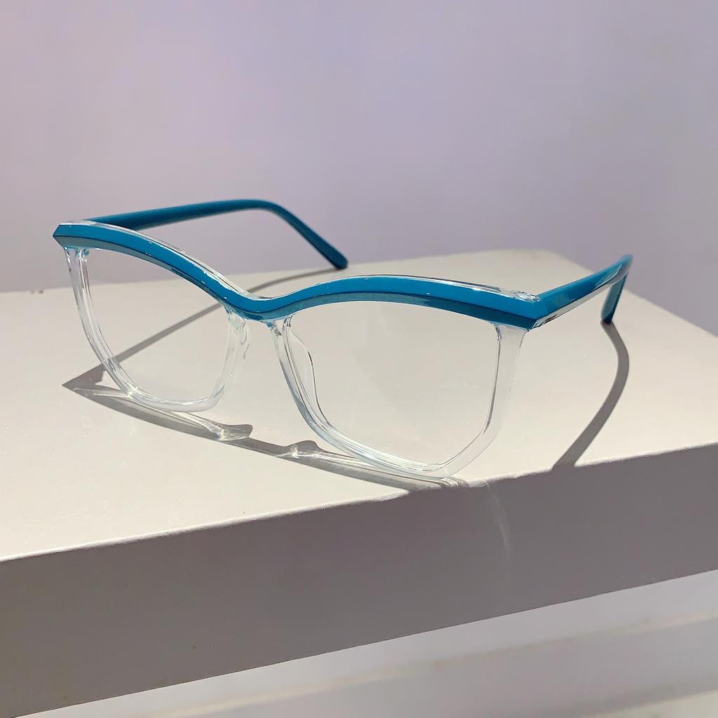 Irregular Rim Non-Prescription Eyeglasses  New In Stylish Trendy Design Oversized Blue Light Blocking Women Eyewear