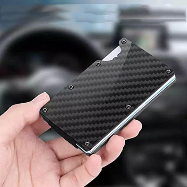 New RFID Blocking Carbon Fiber Wallet with Money Clip