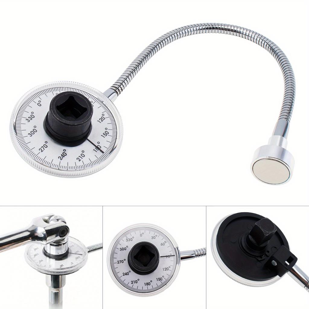 1/2 Inch Drive Torque Angle Gauge Wrench 360 Degree Rotation Torsion Measurer Hand Tool Stainless Steel Automotive Meter Tool