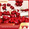 Pomegranate Red Heart Balloons for Wedding & Bridal Room Decoration - Double Layer Love Heart for Proposals