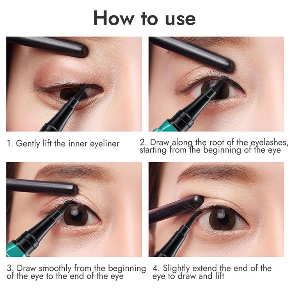 GECOMO Peacock Eyeliner Pen Quick-drying Waterproof and Sweat-proof Long-lasting Beginner-friendly Makeup Eyeliner
