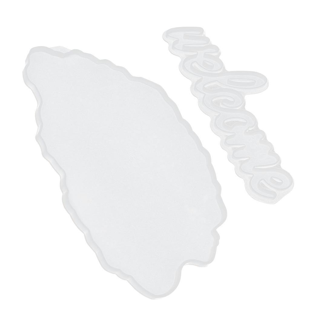 2Pcs Welcome Molds DIY Epoxy Cloud Doorplate Hanging Projects Silicone Resin Door Wall Decor