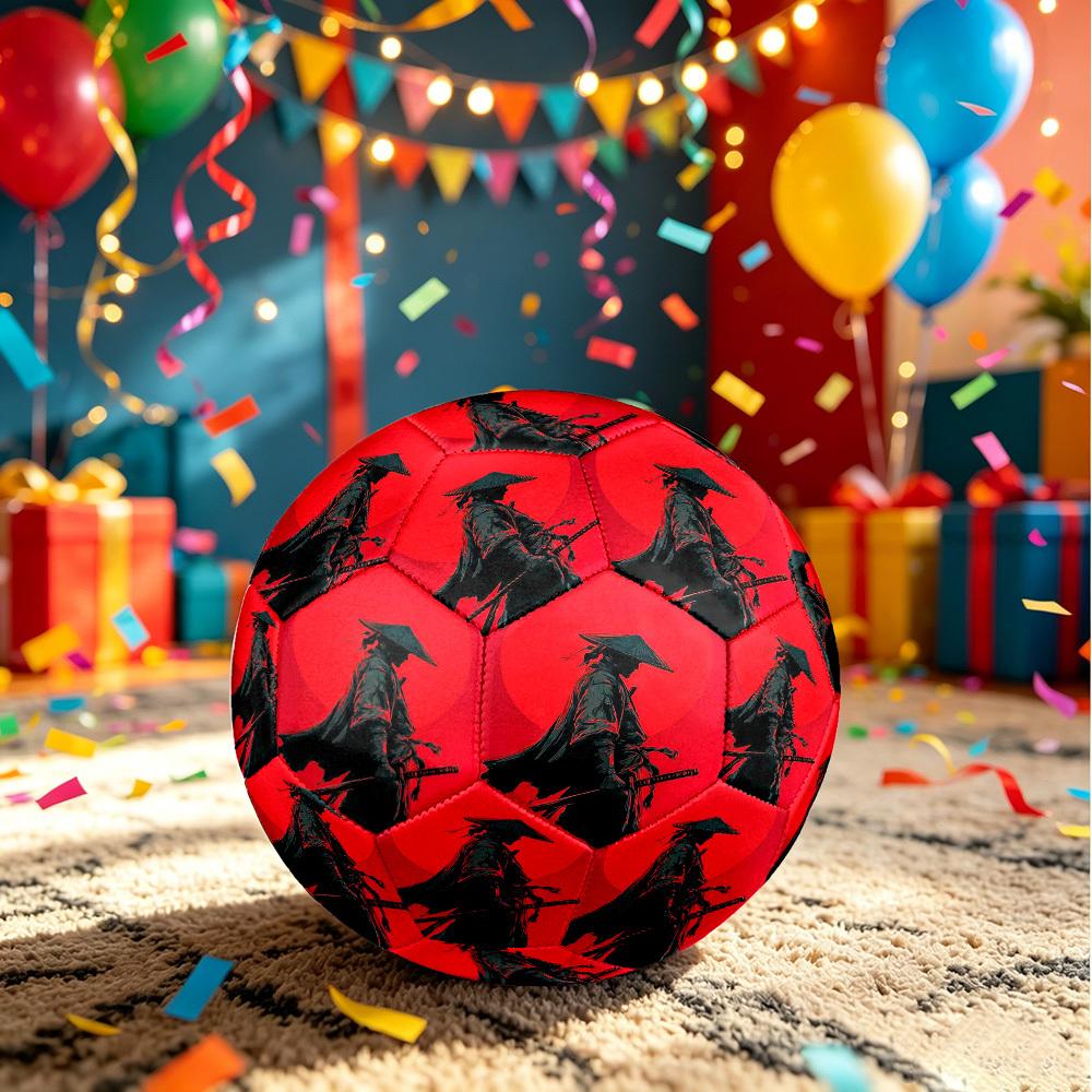 1pc Samurai Sunset Theme Soccer Ball Football, Size 5, Lightweight PVC, Outdoor Training Soccer Ball,Gift C6538