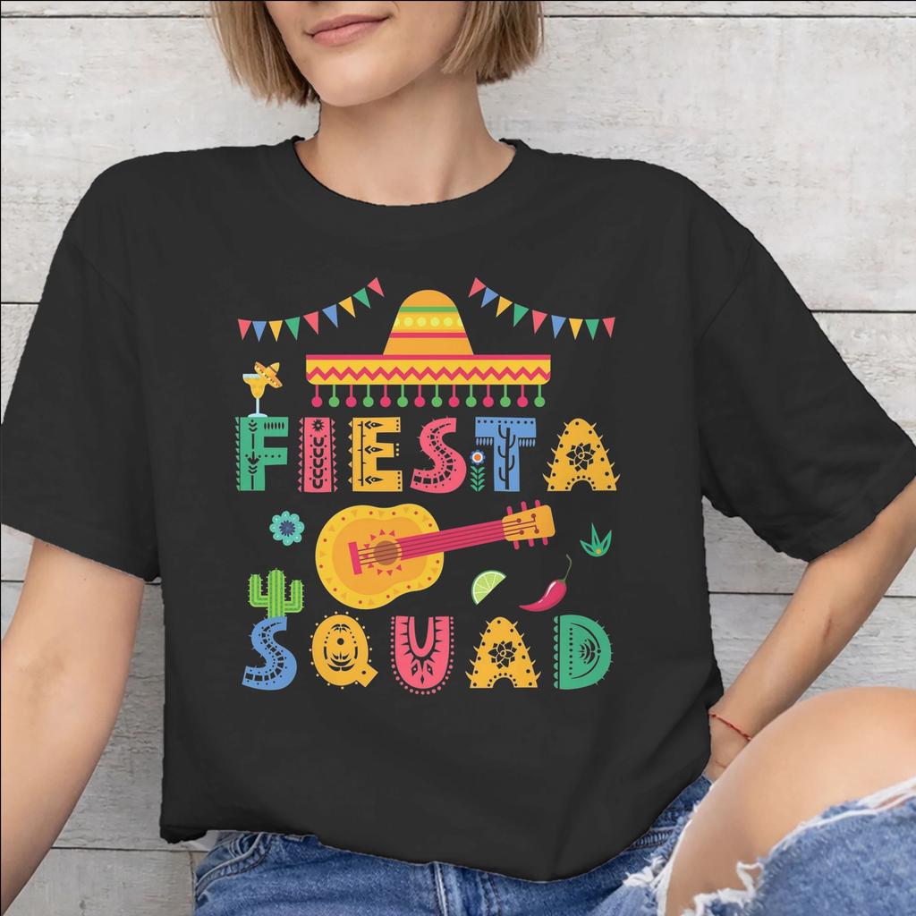 Fiesta Squad Cinco De Mayo New Arrival T Shirts Unisex Unisex Pure Cotton Tee Shirt Clothing